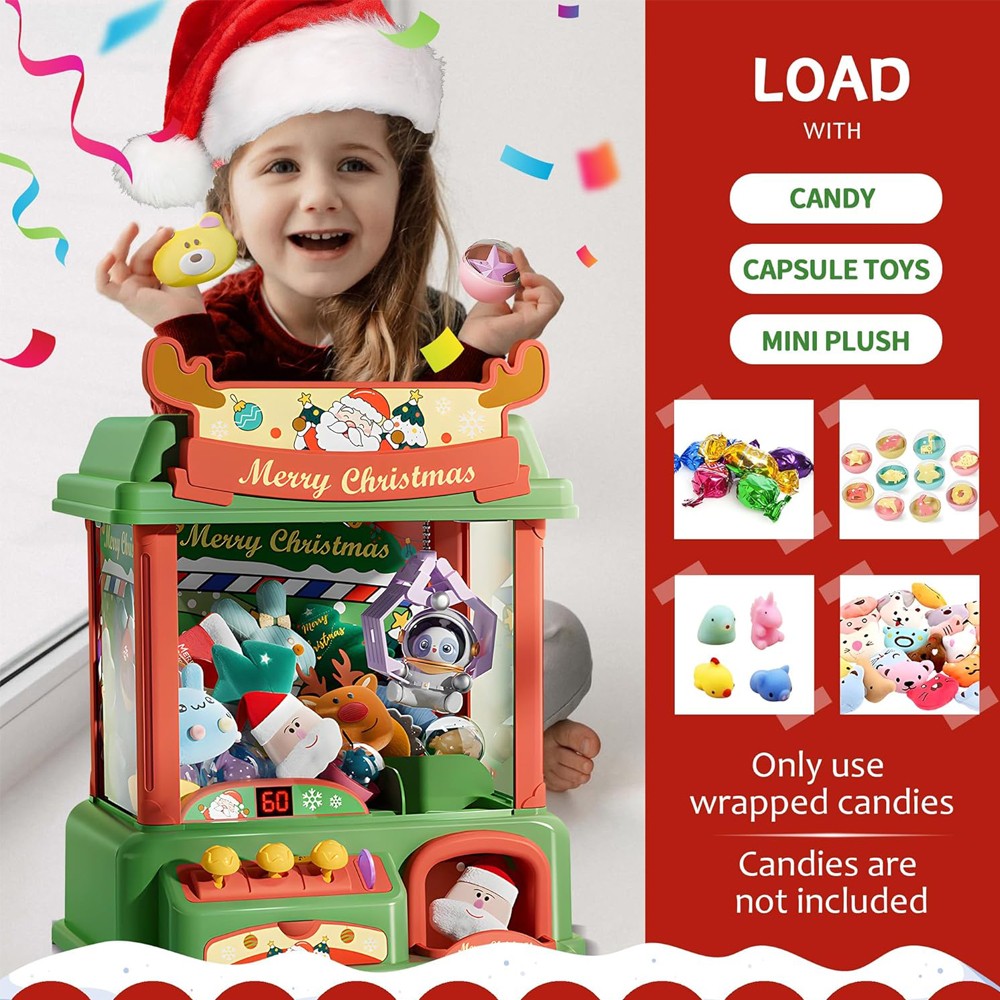 Noel pençe makinesi çocuklar i - Arcade Toy Claw Vending Machine incelemesi ve fiyatı